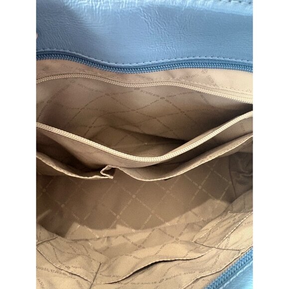 Michael Kors Blue Monogram Logo Tote Bag With Shoulder Straps - Picture 9 of 16